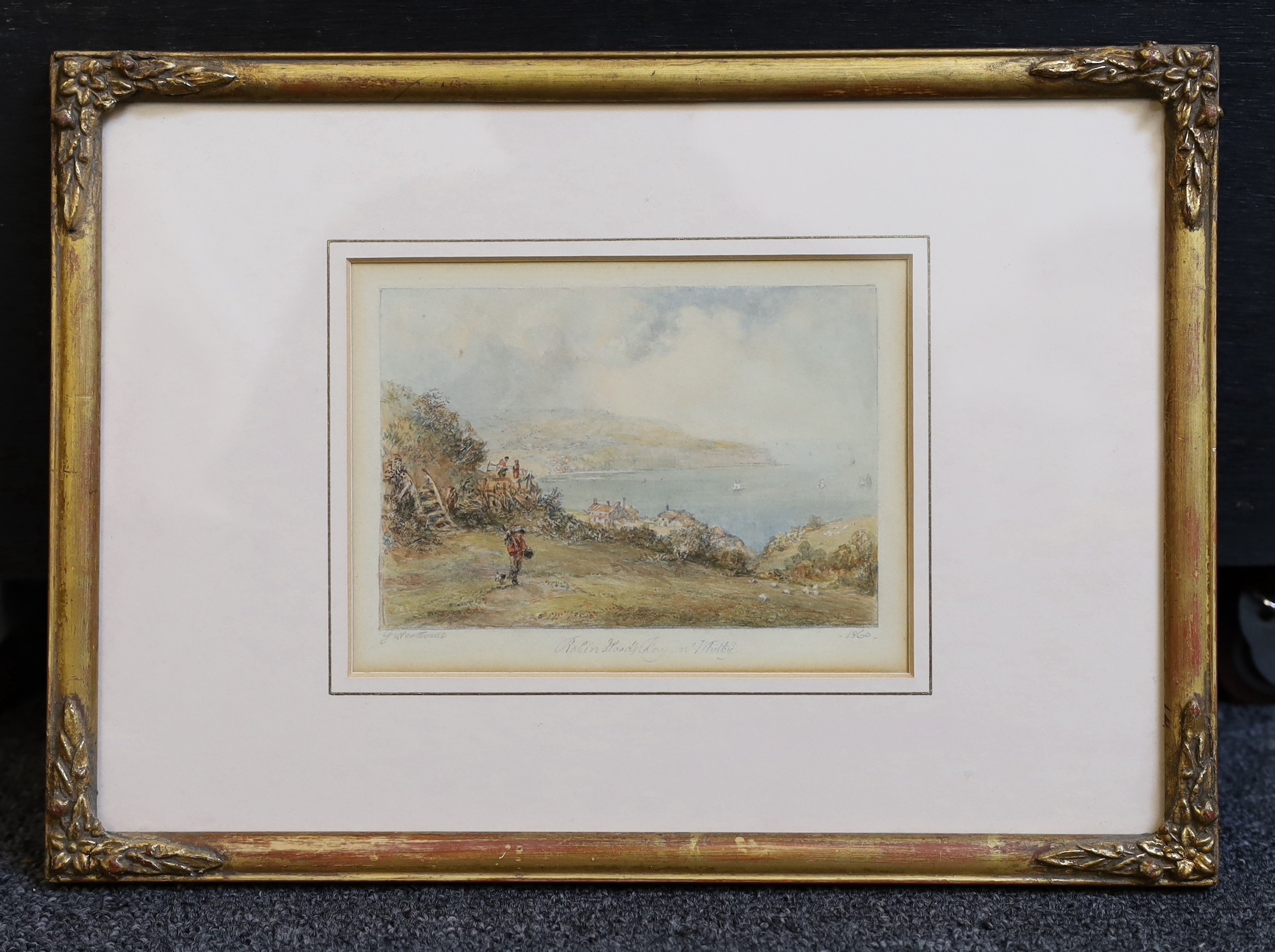 George Weatherill (1810-1890), 'Robin Hood's Bay, Near Whitby', watercolour, 9 x 13.5cm